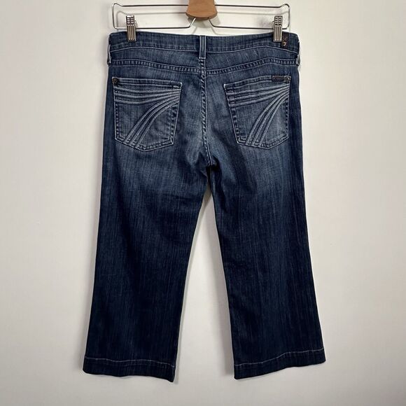7 For All Mankind 7FAMK DOJO Crop Capri Jeans 28 Blue Casual Trendy Mid Rise - Picture 6 of 8